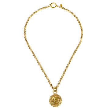 CHANEL Medallion Gold Chain Pendant Necklace 3065/29 68950