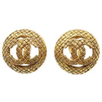 CHANEL Button Earrings Gold Clip-On 29/2889 69831