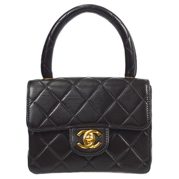 CHANEL 1994 Classic Flap Handbag Micro Black Lambskin 78553