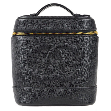 CHANEL 2000-2001 Vanity Handbag Black Caviar 69488