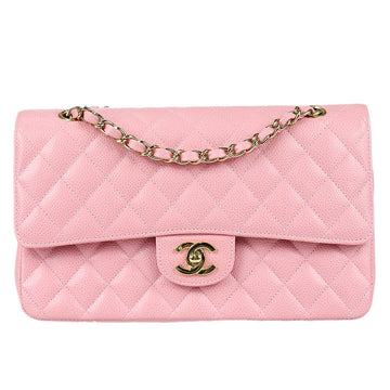 CHANEL 2003-2004 Classic Double Flap Medium Pink Caviar 99686