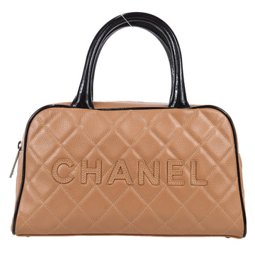 CHANEL * 2001-2003 Bowling Bag 27 Pink Beige Caviar 69700