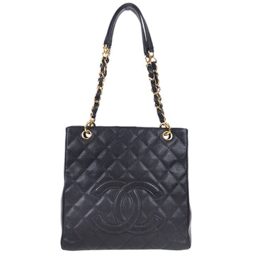 CHANEL 2004-2005 Petite Shopping Tote PST Black Caviar 88941