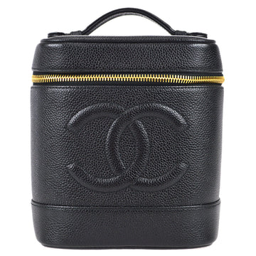 CHANEL 1997-1999 Vanity Handbag Black Caviar 69717