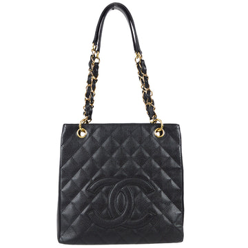 CHANEL 2004-2005  Petite Shopping Tote PST Black Caviar 160494