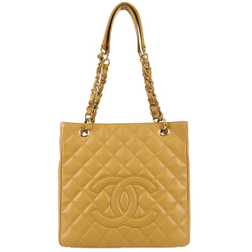 CHANEL 2004-2005 Petite Shopping Tote PST Beige Caviar 160589