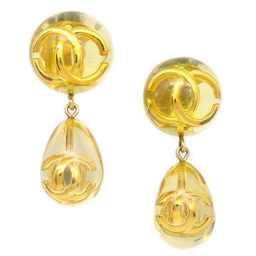 CHANEL Dangle Earrings Gold Clip-On 25 Yellow 190297