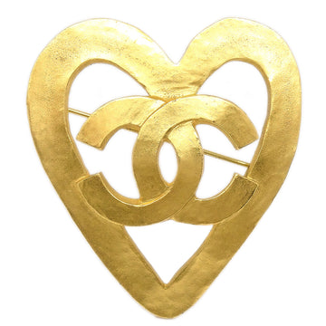 CHANEL Heart Brooch Gold 95P 69909
