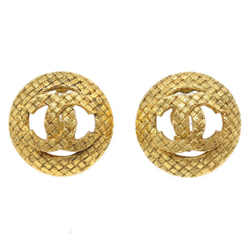 CHANEL Button Earrings Gold Clip-On 29/2889 69913