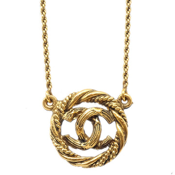 CHANEL Medallion Gold Chain Pendant Necklace 3623 99574