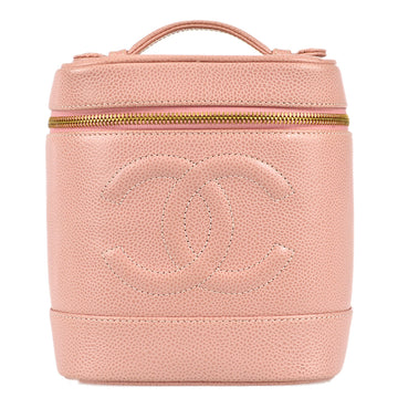 CHANEL 2003-2004 Vanity Handbag Pink Caviar 180509