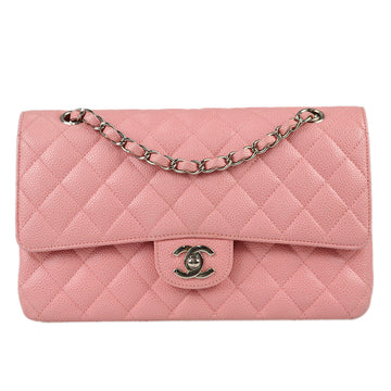 CHANEL 2004-2005 Classic Double Flap Medium SHW Pink Caviar 69740