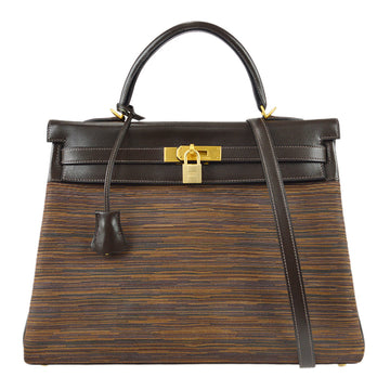 HERMES 2004 Kelly 35 Retourne Vibrato Chocolat 69779