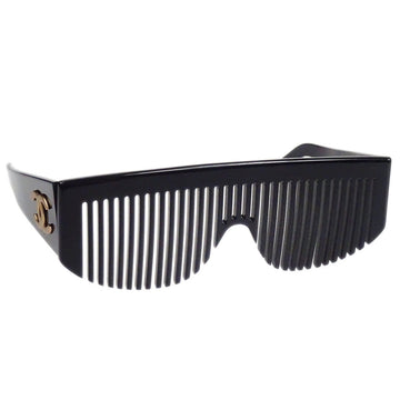CHANEL Sunglasses Eyewear Black Small Good 170969