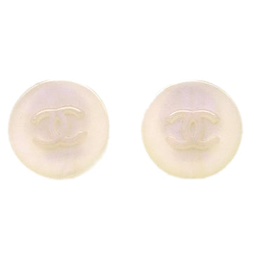 CHANEL Button Earrings White Clip-On 00C 171183