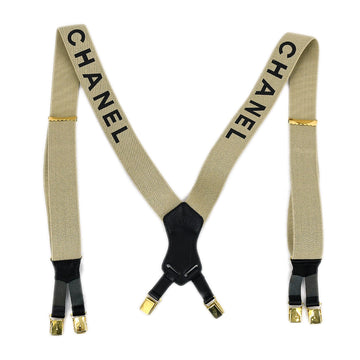 CHANEL Suspenders Beige Small Good 181003