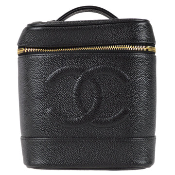 CHANEL 2001-2003 Vanity Handbag Black Caviar 160467