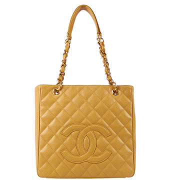 CHANEL 2004-2005 Petite Shopping Tote PST Beige Caviar 18926