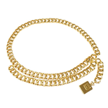 CHANEL Perfume Chain Belt Gold Small Good 170811