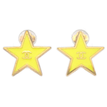 CHANEL Star Earrings Clip-On Yellow 01P 19139