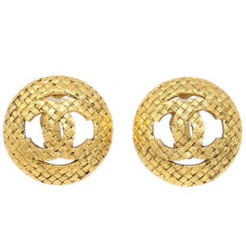 CHANEL Button Earrings Clip-On Gold 29/2889 19147