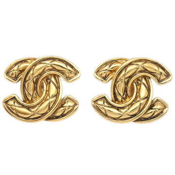 CHANEL Quilted CC Earrings Clip-On Large 2459 19155