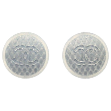 CHANEL Button Earrings Clip-On Gray 99S 89935