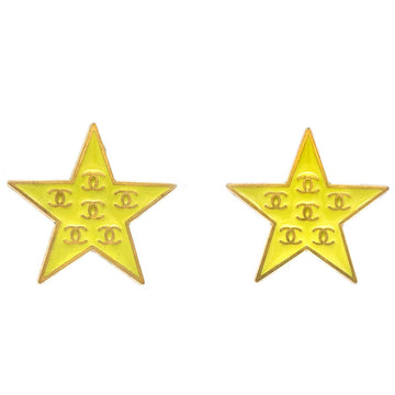 CHANEL Star Earrings Clip-On Yellow 01P 28783