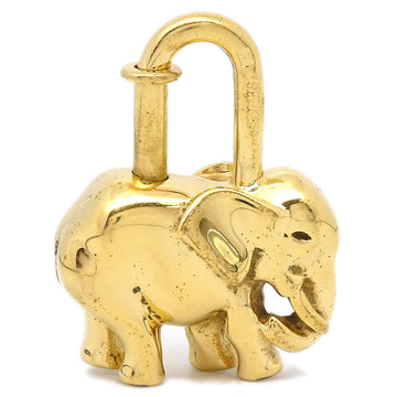 HERMES 1988 Elephant Cadena Lock Bag Charm Gold 28785