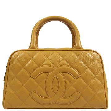 CHANEL 2003-2004 Beige Caviar Bowling Bag 27 88938