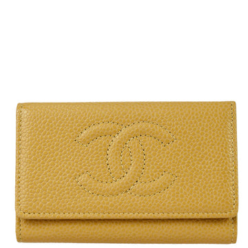 CHANEL 2004-2005 Beige Caviar Timeless Key Case 29079