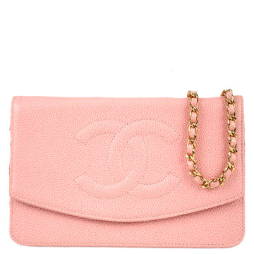 CHANEL 2004-2005 Pink Caviar Timeless WOC Wallet on Chain 29086