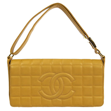 CHANEL 2003-2004 Beige Lambskin Choco Bar Shoulder Bag 99374