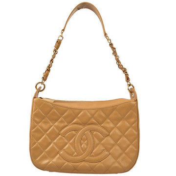 CHANEL 2004-2005 Beige Caviar Skin Hobo Shoulder Bag 110071