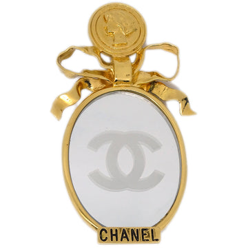 CHANEL Bow Mirror Brooch Pin Gold 49939