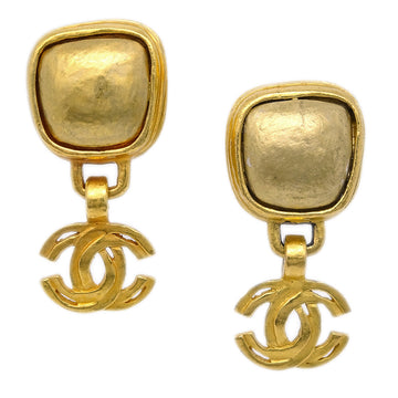 CHANEL Dangle Earrings Gold Clip-On 97A 130209