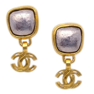 CHANEL Dangle Earrings Gold Clip-On 97A 19881