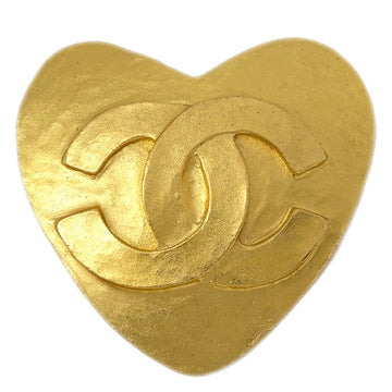 CHANEL Heart Brooch Gold 95P 120652