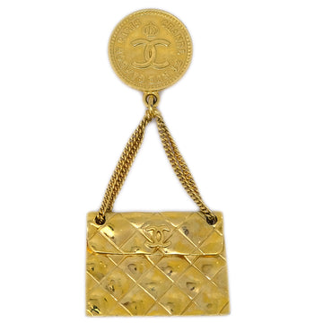 CHANEL Bag Brooch Pin Gold 96P 120654