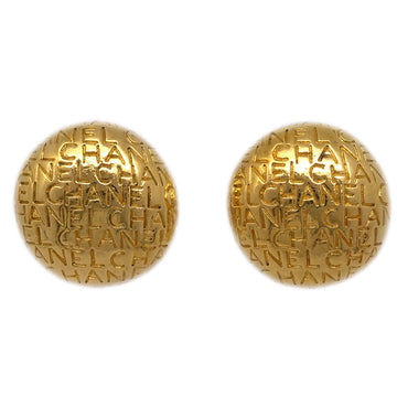 CHANEL Button Earrings Clip-On Gold 140191