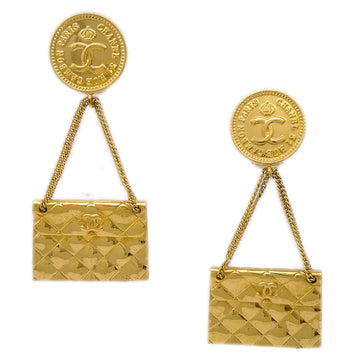 CHANEL Bag Earrings Clip-On Gold 23 150110