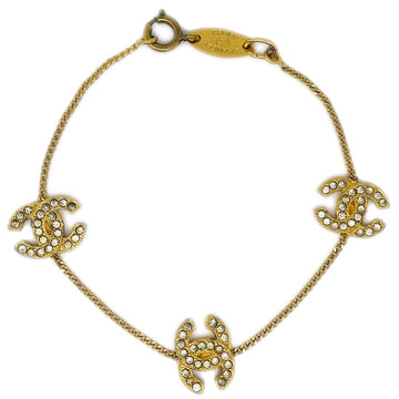CHANEL Rhinestone Gold Chain Bracelet 4022/1982 120113