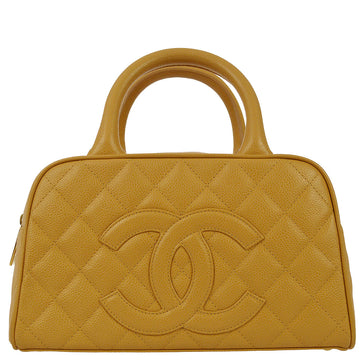 CHANEL 2004-2005 Beige Caviar Bowling Bag 27 120266