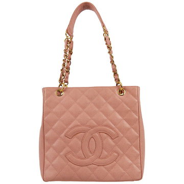 CHANEL 2003-2004 Pink Caviar Skin Petite Shopping Tote PST Handbag 130547