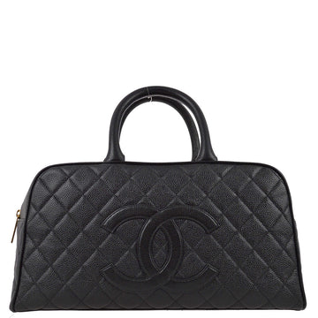 CHANEL 2003-2004 Black Caviar Bowling Bag 37 97554