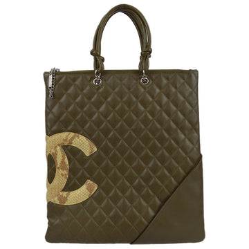 CHANEL 2004-2005 Calfskin Cambon Ligne Tote Handbag 130695