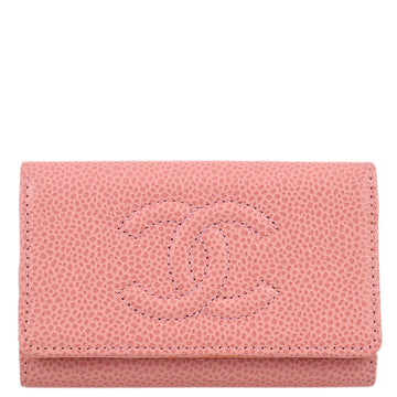 CHANEL 2003-2004 Pink Caviar Timeless Key Case 130916