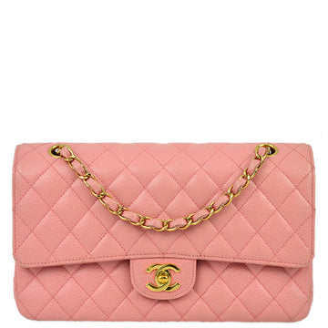 CHANEL 2004-2005 Pink Caviar Medium Classic Double Flap Bag 171026