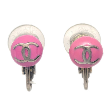 CHANEL Button Earrings Pink 03C 120299
