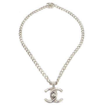 CHANEL Turnlock Chain Necklace Silver 96P 120623